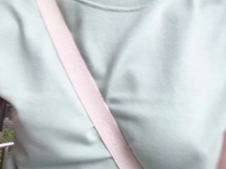 【ノーブラ散歩】上野動物園にいったら…【ちくぽっち】