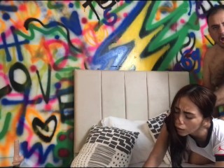 My delicious stepdad fucks me foursome for not doing homework