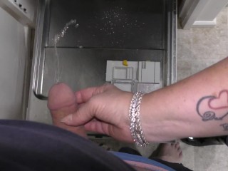 NZ MILF Slut helps her Master Piss in the Dishwasher for shiny dishes