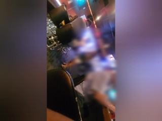 Risky flashing random milfs my bbc at bar, one came in for a closer look Pt.1