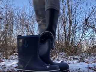 Rubber boots crush