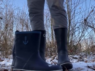 Rubber boots crush