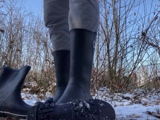 Rubber boots crush