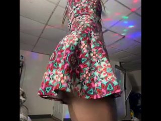 Ebony Flaunting Ass In Dress Dancing To Caribbean Jamaican Dancehall Music!