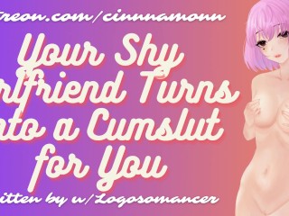 Your Shy Girlfriend Turns Into a Bimbo Cumslut for You | F4M ASMR Erotic Audio Roleplay | Deepthroat