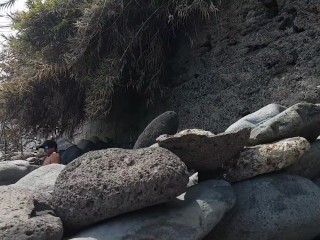 1st part: Alone at the beach with transparent slip. Two strangers next to me.