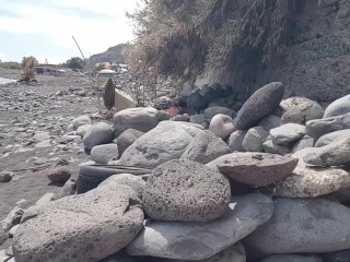 2nd part: Alone at the beach with transparent slip. Two strangers next to me