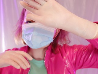 Surgical Gloves, Face Massage and Oil. ASMR video (Arya Grander)