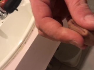 Casual Stroking in the Bathroom