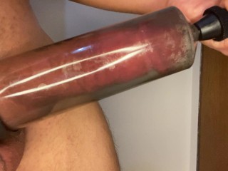 WOW - look how my dick grew in just 3 minutes using the penis pump