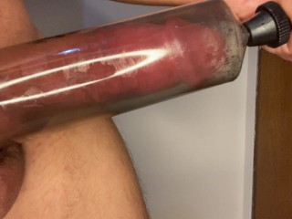 WOW - look how my dick grew in just 3 minutes using the penis pump