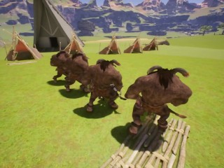 Group furry sex on the table with furry minotaurs | 3D Porn Wild Life