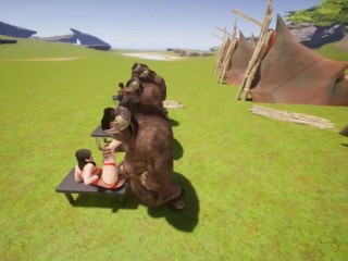 Group furry sex on the table with furry minotaurs | 3D Porn Wild Life