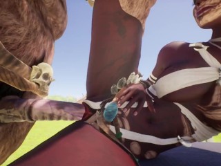 Group furry sex on the table with furry minotaurs | 3D Porn Wild Life