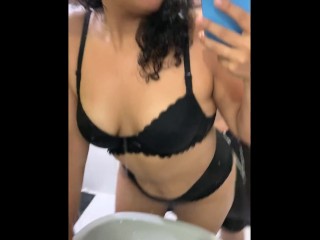 My stepcousin seduces me in the bathroom & I fuck her doggy style.