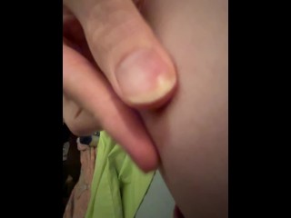 Little titties, medium girl dick