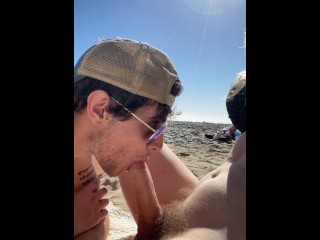 Zoey Taylor gets head on a nude beach