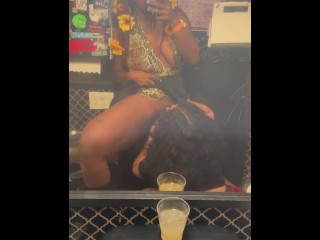 REAL lesbian couple passionately fucking in a bar bathroom!