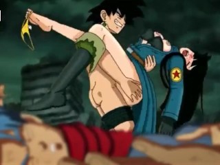 Goku black pounds Mai after defeating Trunks!