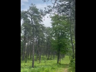 Piss Desperation Pregnant Mom had to Pee Really Bad Hiking in the Woods Full Bladder