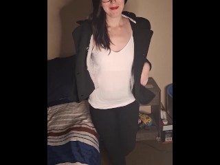 Premature Ejaculation Coats Nerdy Slut's Ass in Cum - Tight Pussy Has Him Cumming Instantly