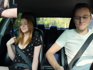 Surprise Verlonis for Justin lush Control inside her pussy while driving car in Public