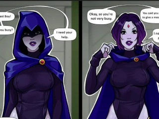 Adults teen titans Raven ask beast boy a hot massge that end up in a hard fuck