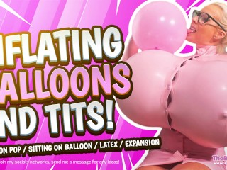 Inflating Balloons and tits in latex PREVIEW