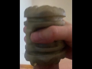 Fleshlight quickshot feels so much better than a blowjob on beautiful cock