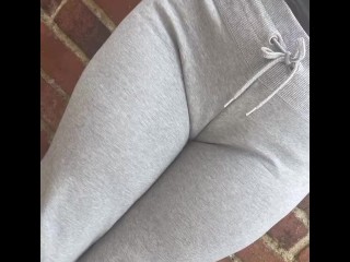 Public Pee Desperation In Tight Grey Pants Stuck Down Alleyway