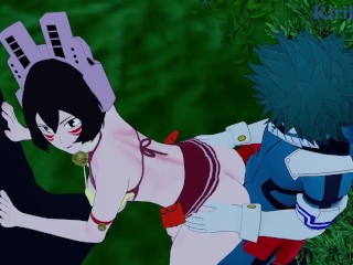 Mandalay and Izuku Midoriya have intense sex in a park at night. - My Hero Academia Hentai