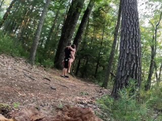 Bratty girl seduces and gets fucked in the woods