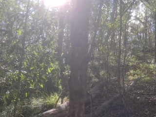 Public creampie on a hiking trail