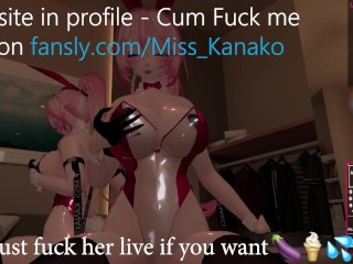 Vtuber Kanako wears a bunny suit for viewers while they tease this lewdtuber!