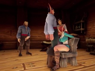 Redhead Elf Gets Railed in Front of Pirates  Warcraft Porn Parody Short Clip