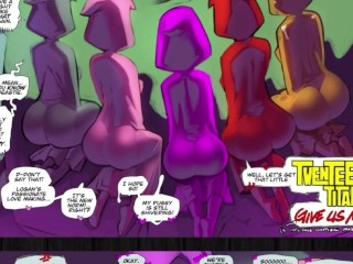 Adult split raven have an orgy with adult Beast boy