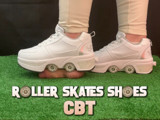 Roller Skates Shoes Cock Crush, CBT and Ballbusting with TamyStarly - Shoejob, Trampling