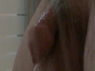 Belly Button Torture and Getting Dick Hard in Shower, Closeups