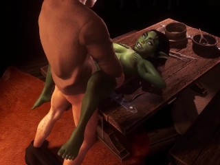 Sex with hot busty goblin girl | 3D Porn Short Clip