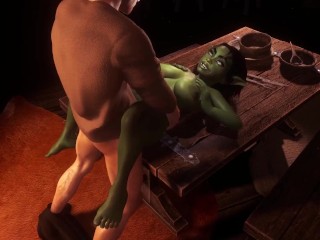 Sex with hot busty goblin girl | 3D Porn Short Clip