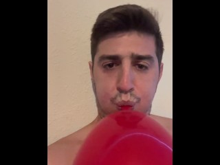 Blowing up balloons