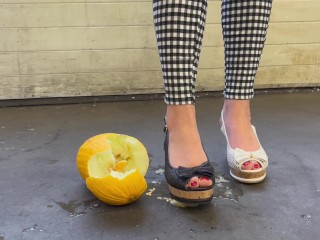Black and white wedges crushing melon😉 Trailer! More in JuliaApril @ onlyfans