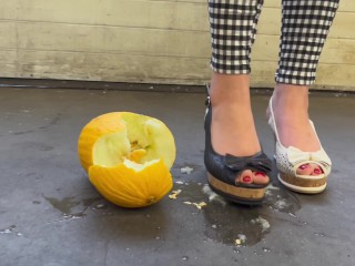 Black and white wedges crushing melon😉 Trailer! More in JuliaApril @ onlyfans