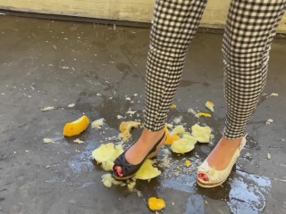 Black and white wedges crushing melon😉 Trailer! More in JuliaApril @ onlyfans