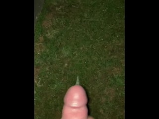 HUGE Cumshot in GARDEN after 3 HOURS of Wanking