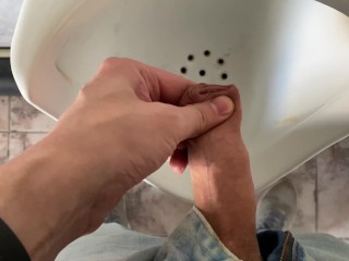 Male joke in the toilet