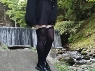 Transgender with a penchant for masturbation and urination deep in the mountains