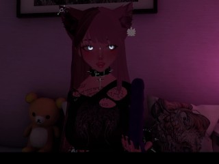 Shy girl fucks her pussy with new toy she got in the mail ~ VRChat