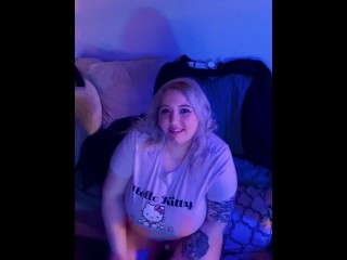 BBW Milf beauty wakes up on your couch and seduces you. POV cum encouragement countdown dirty talk