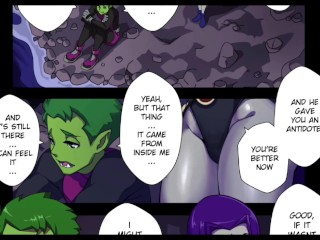 Adult Raven teas beast boy until he fuck her so hard